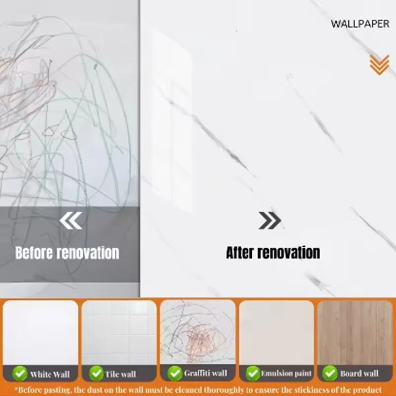 Azulejos autoadhesivos de pared con efecto mármol, 3 rollos, 40 cm x 3 m, para decoración de interiores, baños y cocinas. - 8