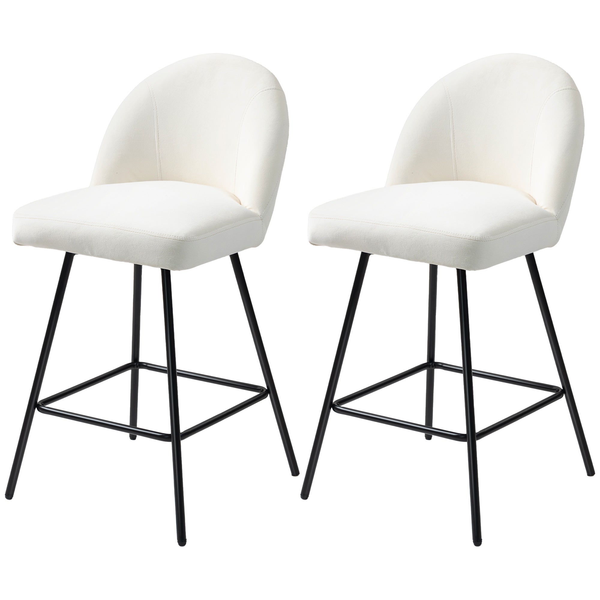 HOMCOM Set di 2 Sgabelli Sgabellini da Bar con Schienale, Design Contemporaneo, Altezza Seduta Regolabile, Girevole a 360°, Rivestimento Sintetico Nero, Schienale Traforato Effetto Legno