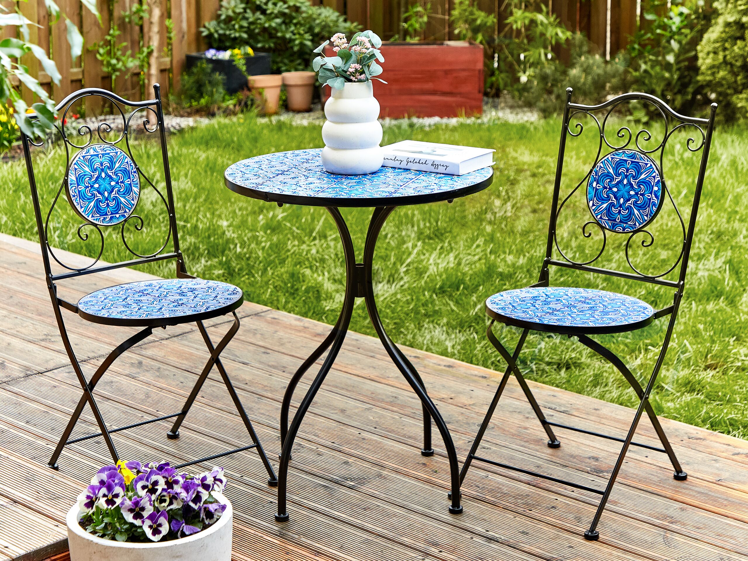 Tavolino Da Esterno Rotondo Con Piano In Vetro – 60x60 Cm, Altezza 71 Cm, Colore Antracite