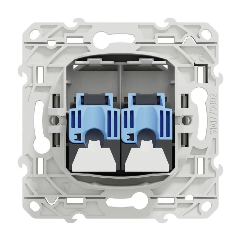 Odace prise multimédia double RJ45 grade 1 - blanc - 3