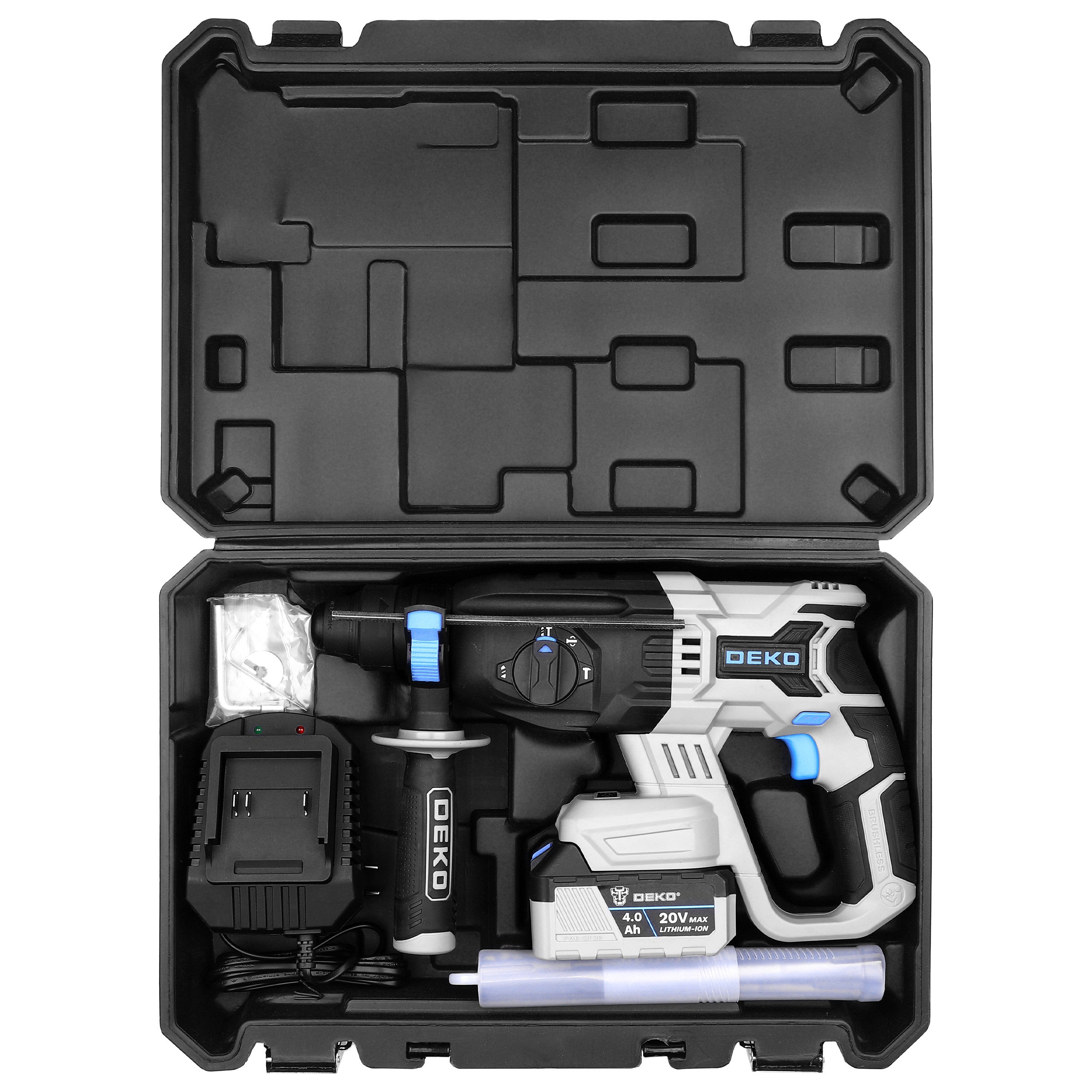 Młot udarowy akumulatorowy młotowiertarka DEKO DKBL20RH03-S1 SDS Plus 3 J 4 Ah 20 V - 6