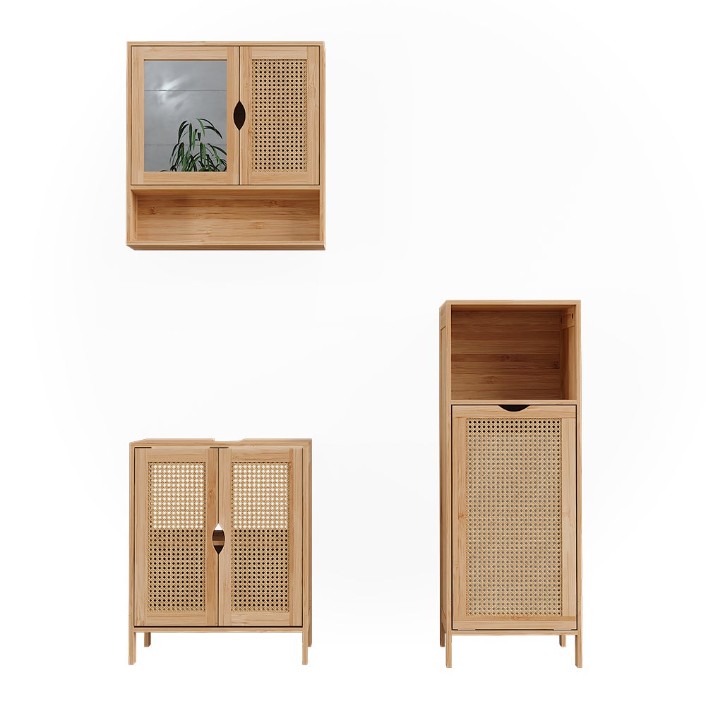 Vicco Badmöbel-Set Liora, Bambus, 3 części