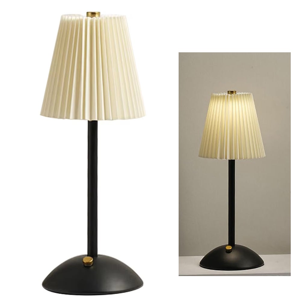Lampade da tavolo a batteria, lampada da scrivania da comodino con sensore di tocco a batteria Lampada da camera da letto Luce notturna ricaricabile per casa, ufficio, ristorante, soggiorno (argento