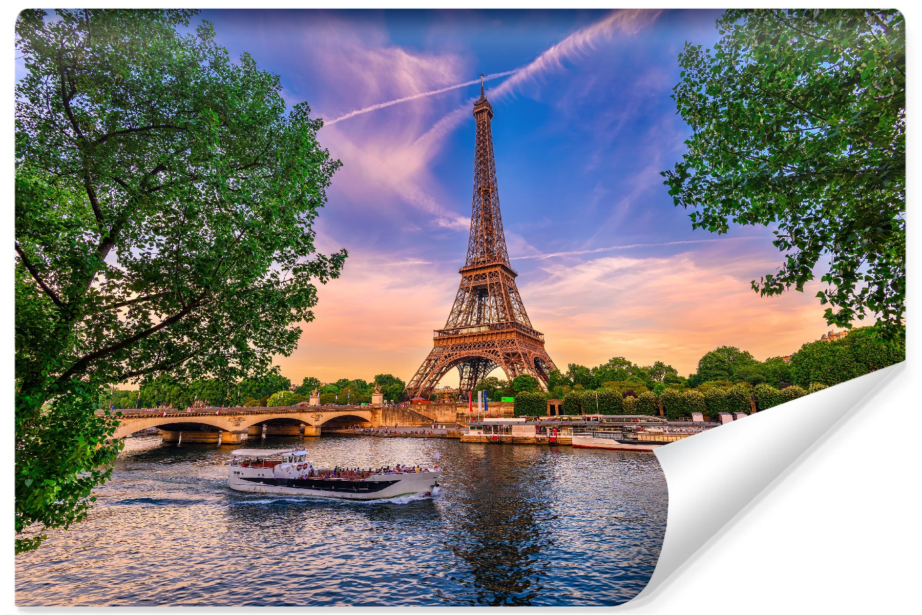 Papier Peint - Eiffel Tower At Sunset 384x260cm - Intissé main image 1