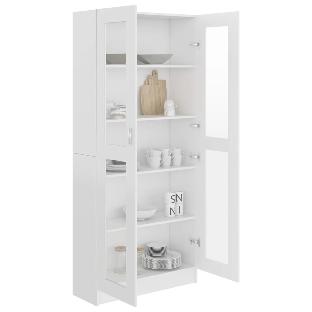 Armoire à vitrine Blanc 82,5x30,5x185,5 cm Bois d'ingénierie vidaXL - 4