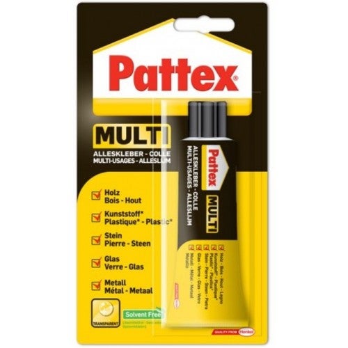 Colle transparente multi usages multi matériaux sans solvant 50Gr PATTEX