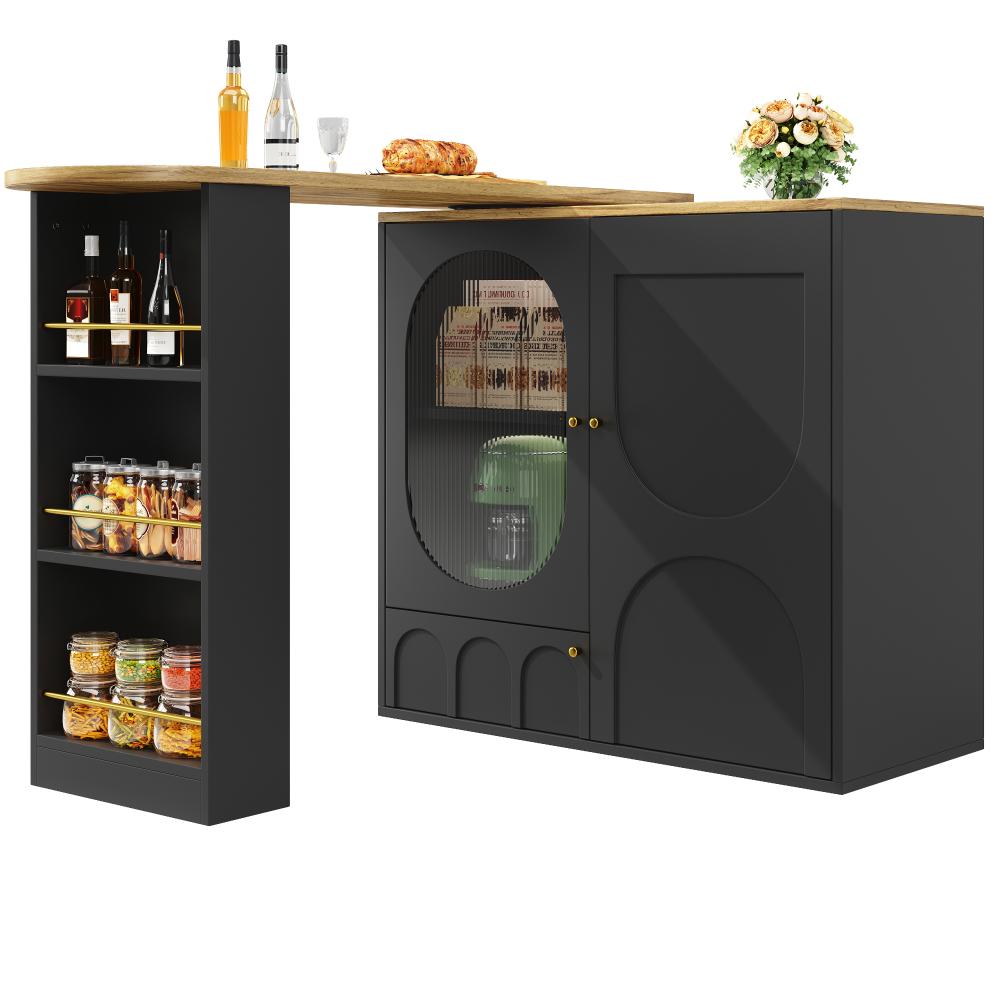Table de bar pivotante 360° avec rangement intégré, comptoir multifonction et cuisine pratique - 9