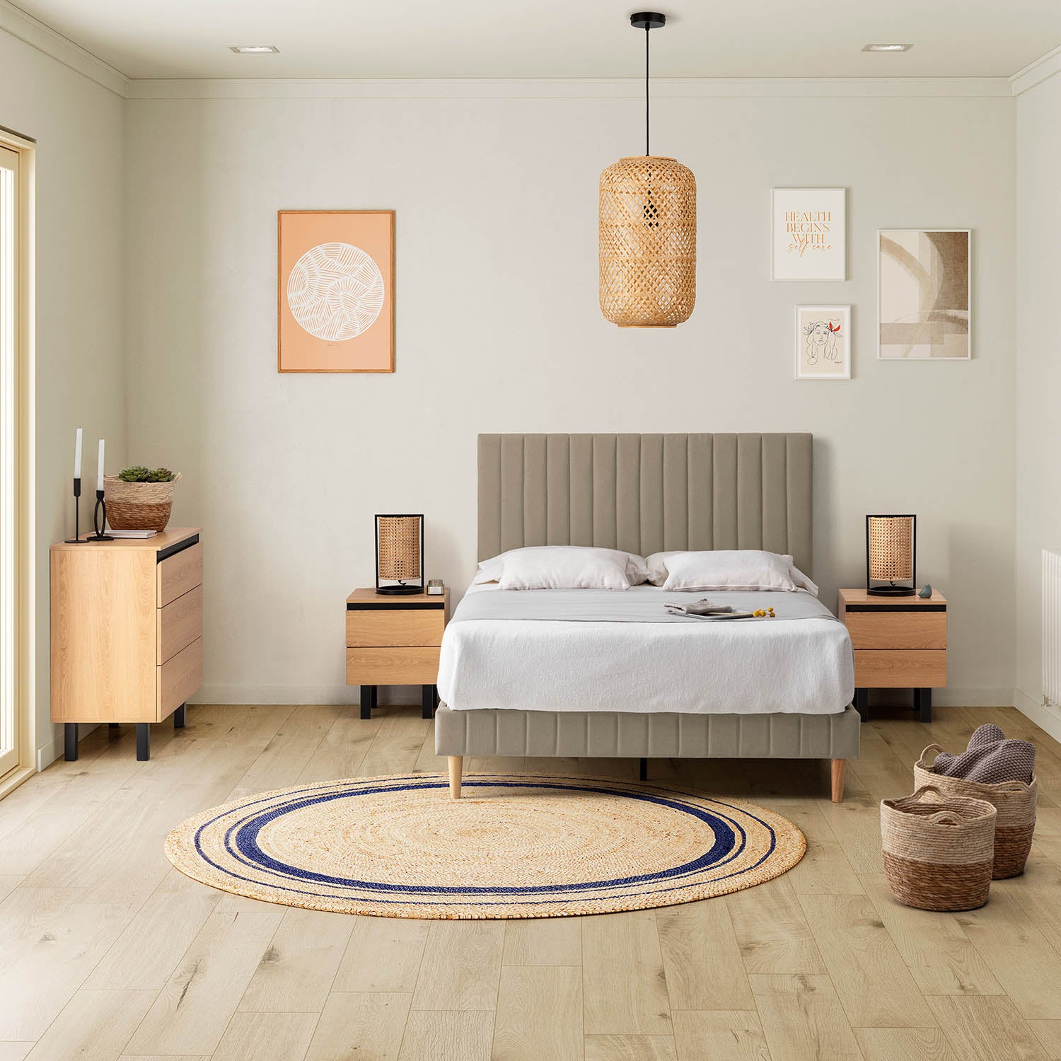 Testiera imbottita Eris 160x60 cm Beige - 2