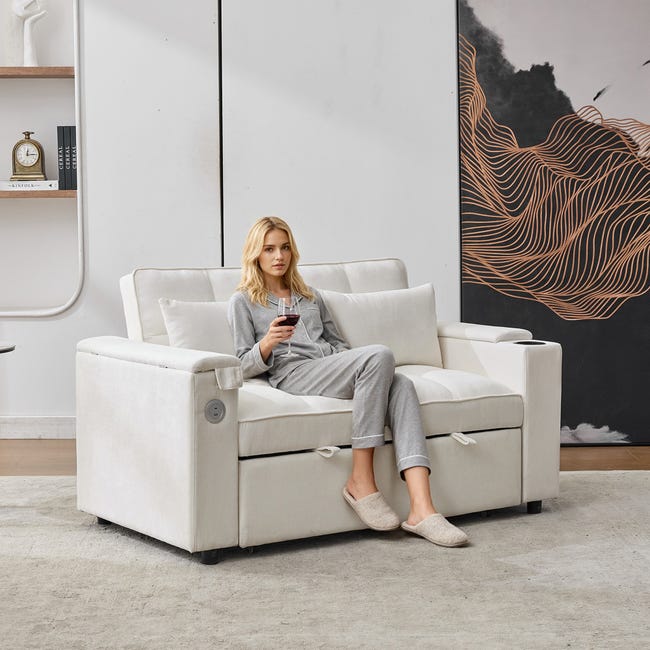 Divano Letto Moderno, SucceBuy Divano Letto Pieghevole 3 in 1 con 2 Cuscini, Grigio Scuro, Singolo Divano Letto Moderno, SucceBuy Divano Letto Pieghevole 3 in 1 con 2 Cuscini, Grigio Scuro, Singolo