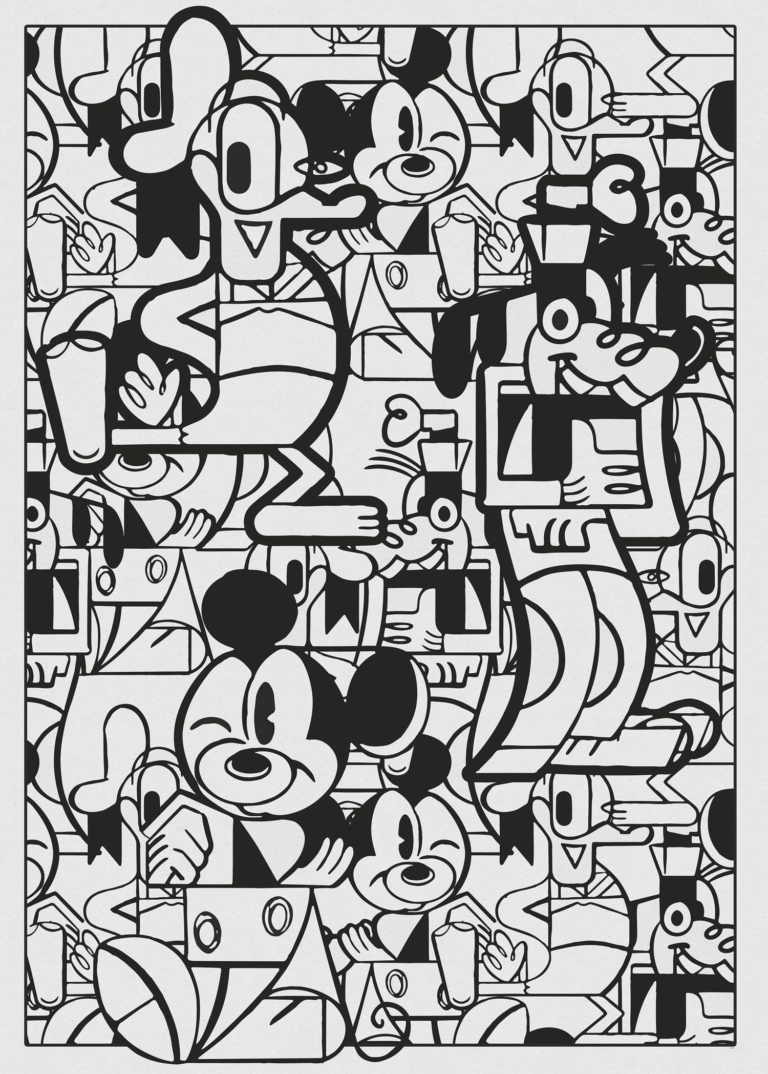 Fotomural mickey mouse blanco y negro - 200 x 280 cm - disney