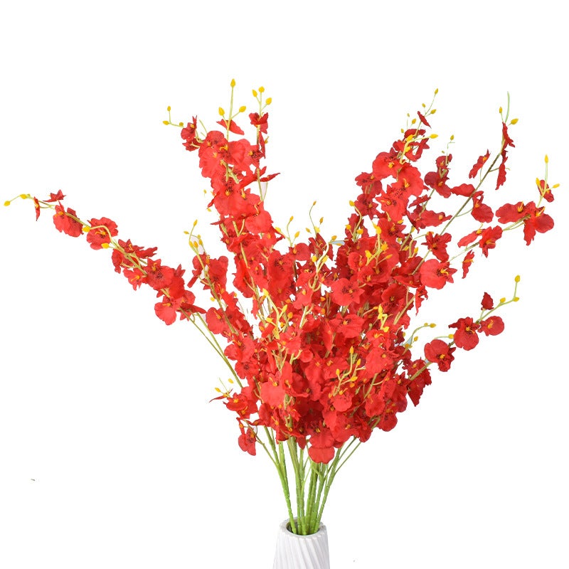 Belle Fausse Fleur Danse Orchidée Simulation de Simulation Fleur de Fleur de Bouquet Séché À Fleurs 120 szt. (Czerwony)