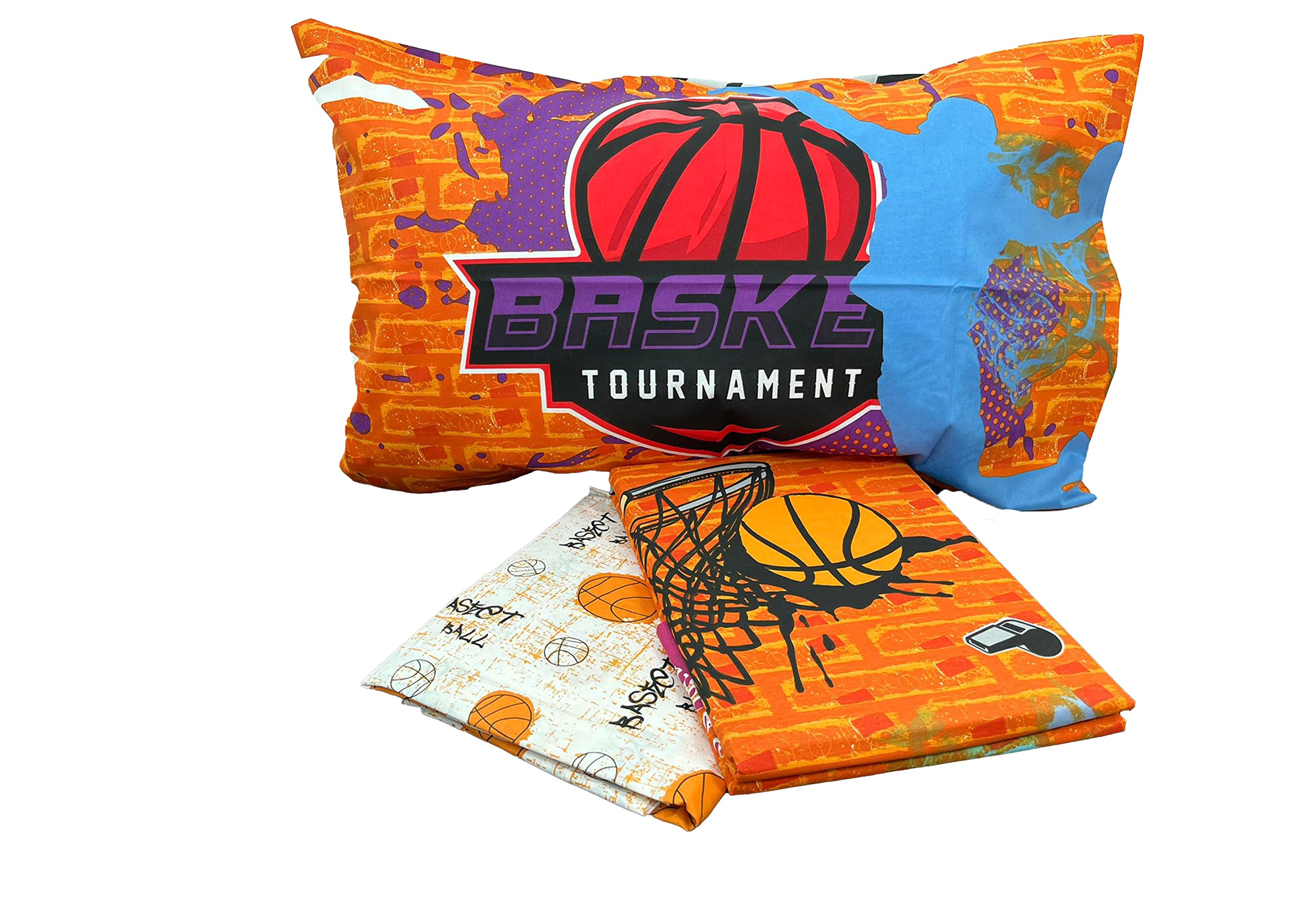 Set Lenzuola NBA – Completo Singolo 100% Cotone, Con Lenzuolo Sopra, Angoli E Federa, Design Ufficiale Lakers E Squadre