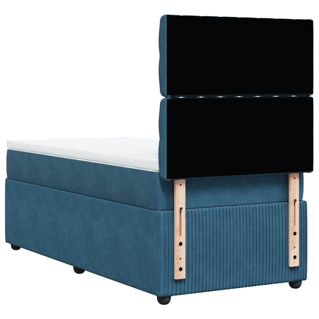 Sommier à lattes de lit avec matelas bleu 100x200 cm — COMFORTXL - 8