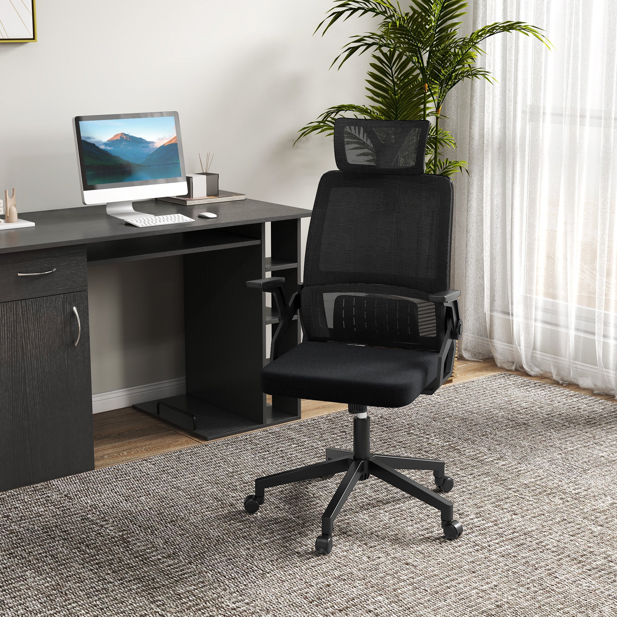 Sedia da ufficio ergonomica e regolabile per scrivania grigia Vinsetto | Maisons du Monde