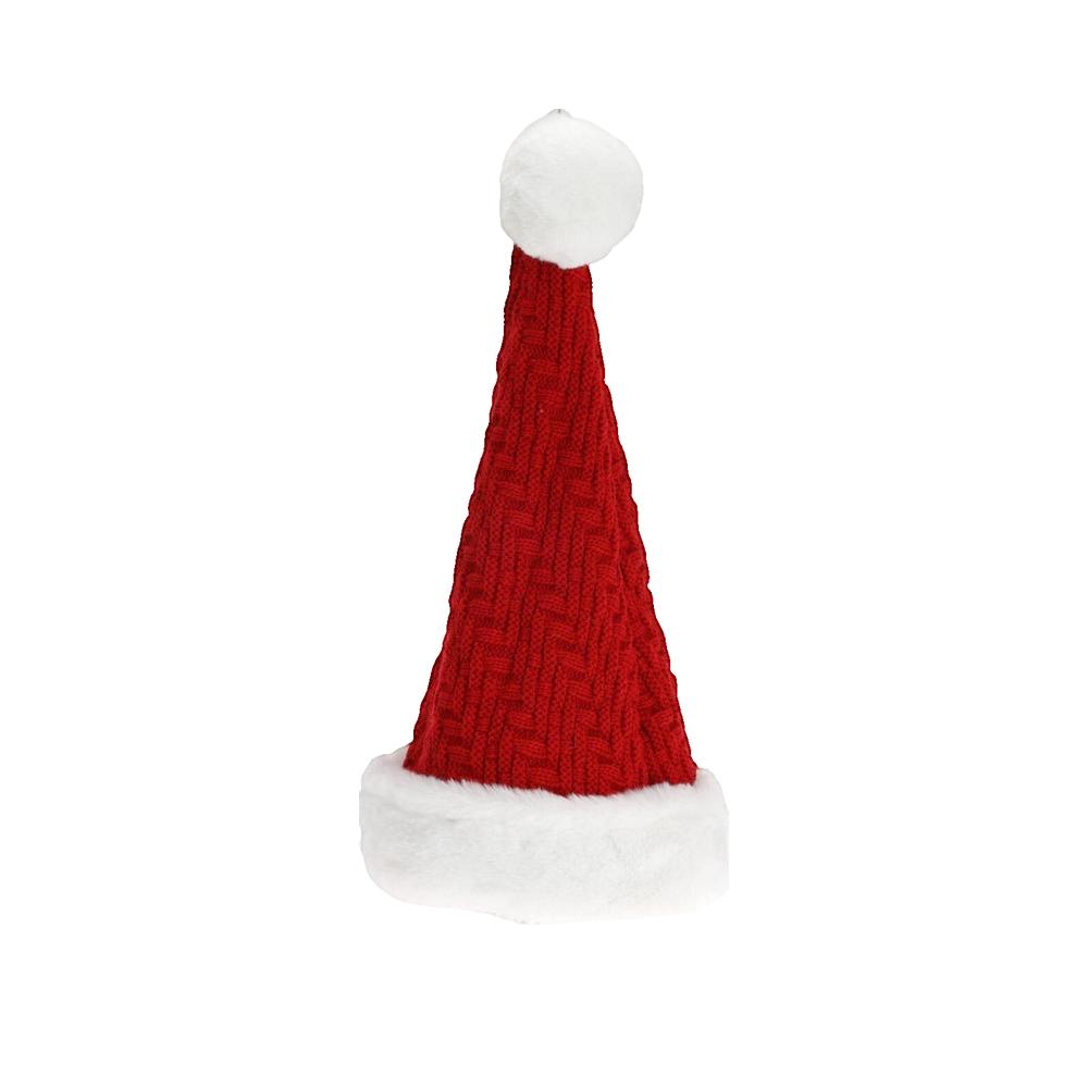 Czapka Świąteczna koopman Santa Cap Delux czerwona z miękkim białym pomponem