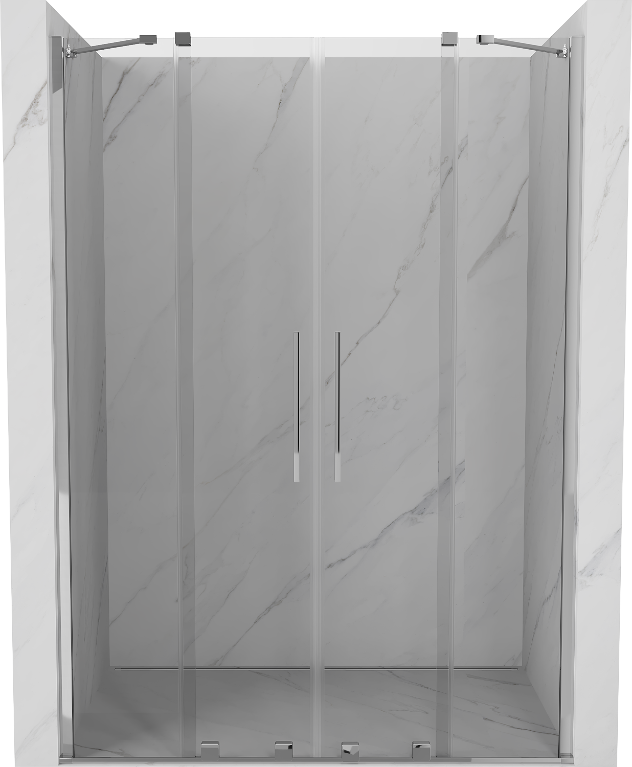Mexen Velar Duo drzwi prysznicowe rozsuwane 140 cm, transparent, chrom - 871-140-000-02-01