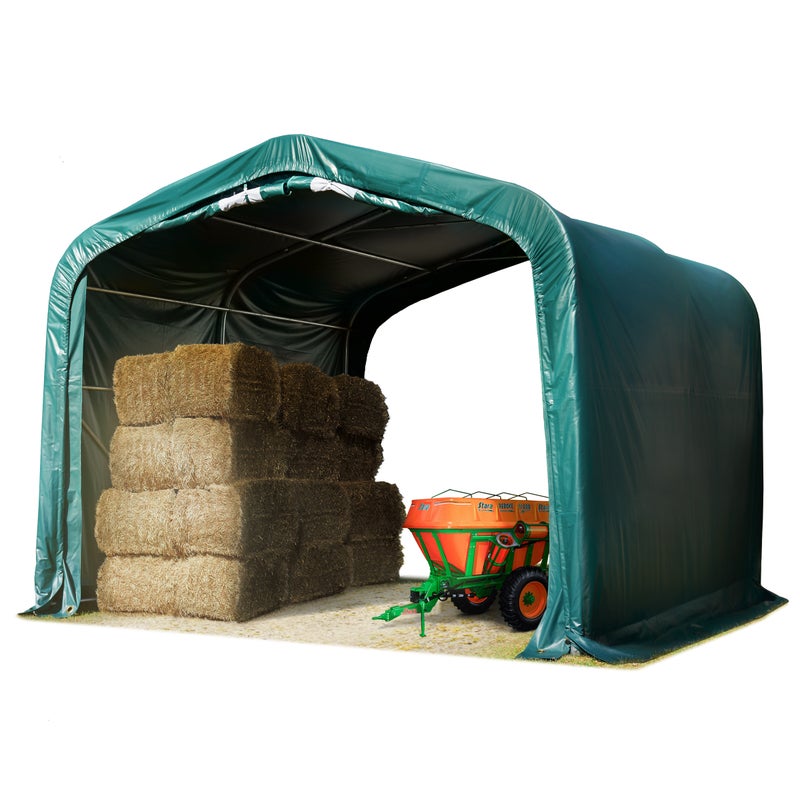 Namiot rolniczy 4x4 m Plandeka PCV 850 Newton - zielony - podłoże ziemia