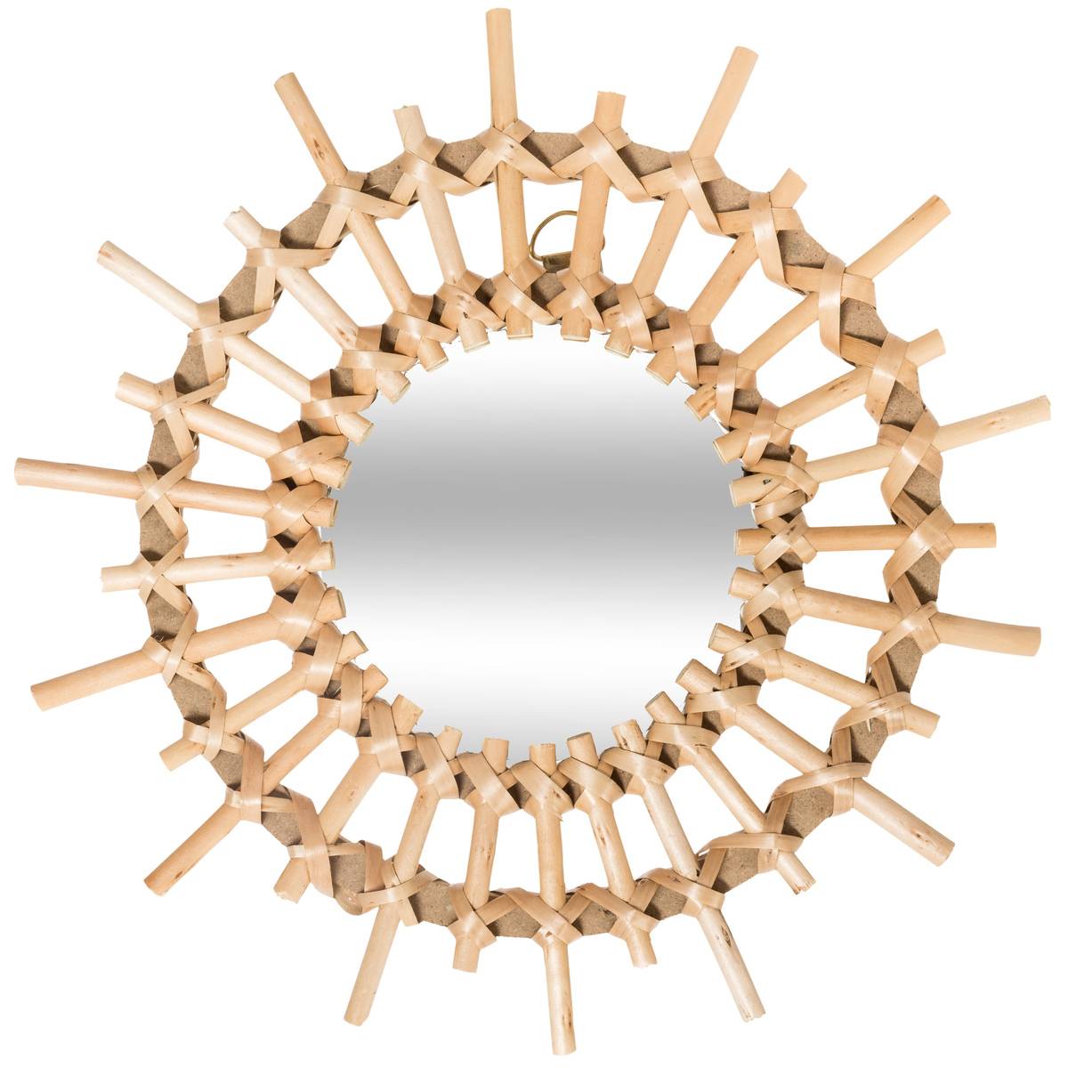 Conjunto de 3 espelhos em rattan efeito sol d.28cm | d. 27xd. 3cm - 4