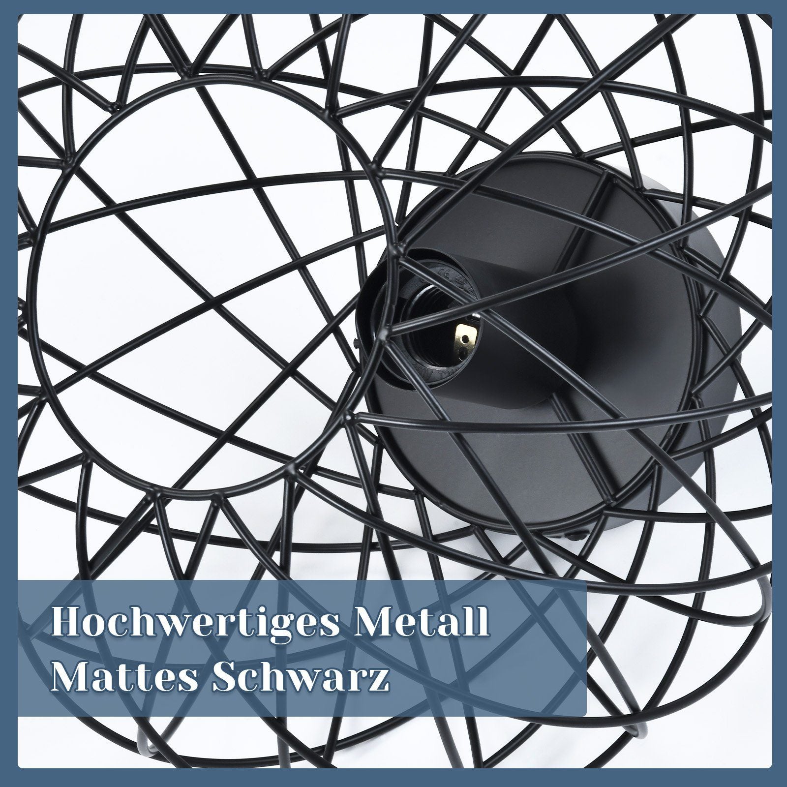 NETTLIFE Plafonnier E27 Rond Noir 30CM Max. 40W Lampe de Couloir en Métal Rétro Vintage Abat-Jour Industriel pour Allée Salon Chambre Cuisine - 4