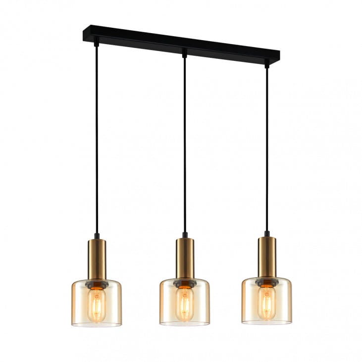 Lampa wisząca Santia miedziano-herbaciany-czarna 3 x E27 x 5W wym:117,5x43x12cm Italux