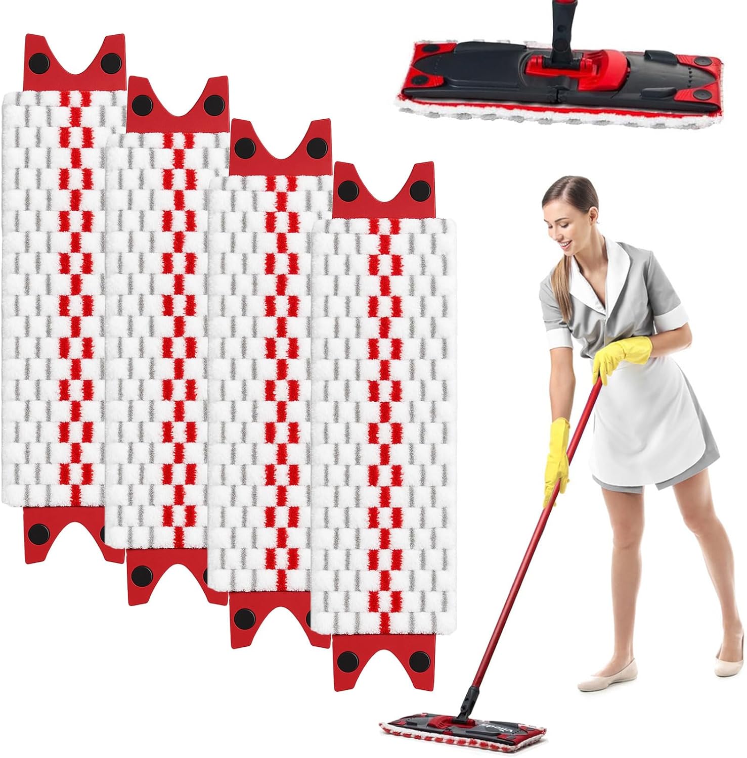 Wkłady z mikrofibry do mopa Vileda UltraMax (46 x 13 cm) – kompatybilne z mopem Vileda – czyszczenie twardych/gładkich podłóg – można prać w pralce