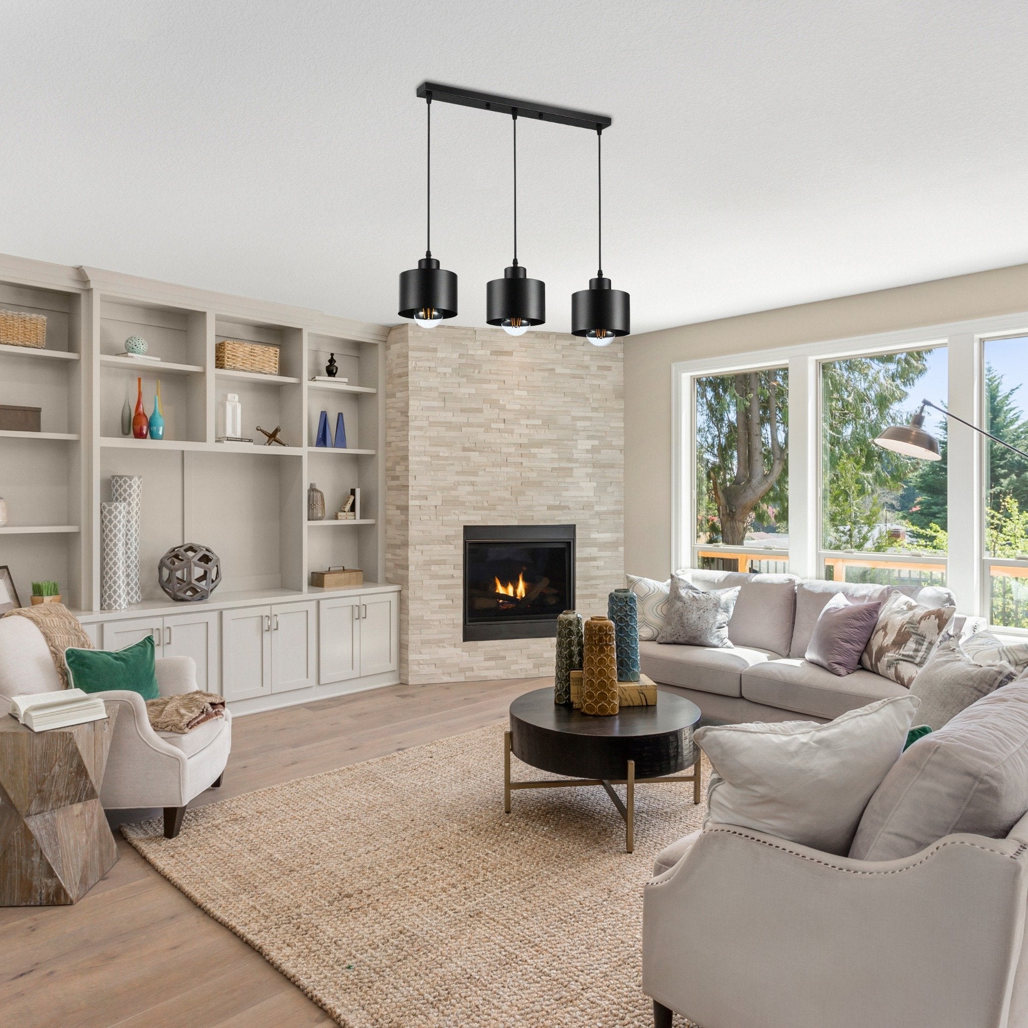 Lampa wisząca sufitowa Elza E27 3-punktowa 100 cm IP20 oprawa czarna MasterLED - 5