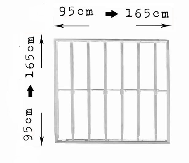 Grille de défense réglable pour fenêtre (largeur et hauteur) de 95x95 cm à 165x165cm blanche - 8