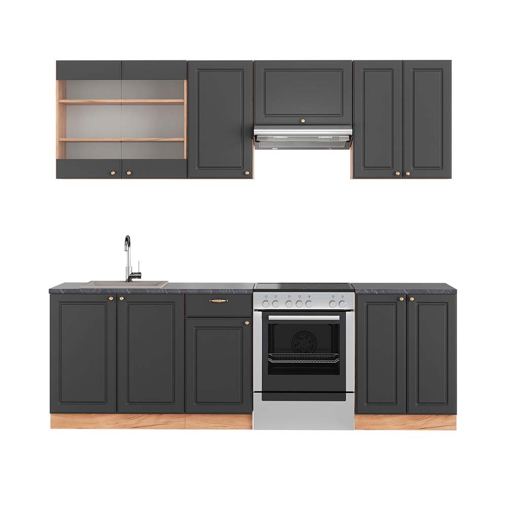 Vicco Aneks kuchenny Fame-Line, Anthracite Country House/Gold Kraft Oak, 240 cm , BP Antracyt