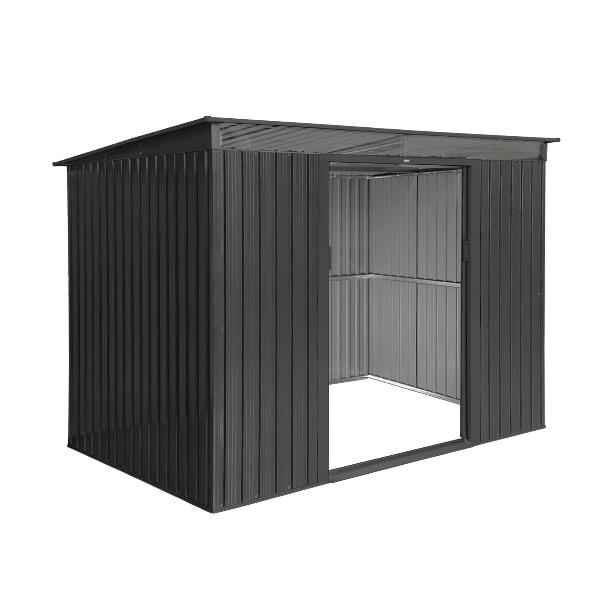 Abri de jardin en métal couleur anthracite 4.85m² avec puits de lumière - AUDOMAROIS- AUDOMAROIS - 3