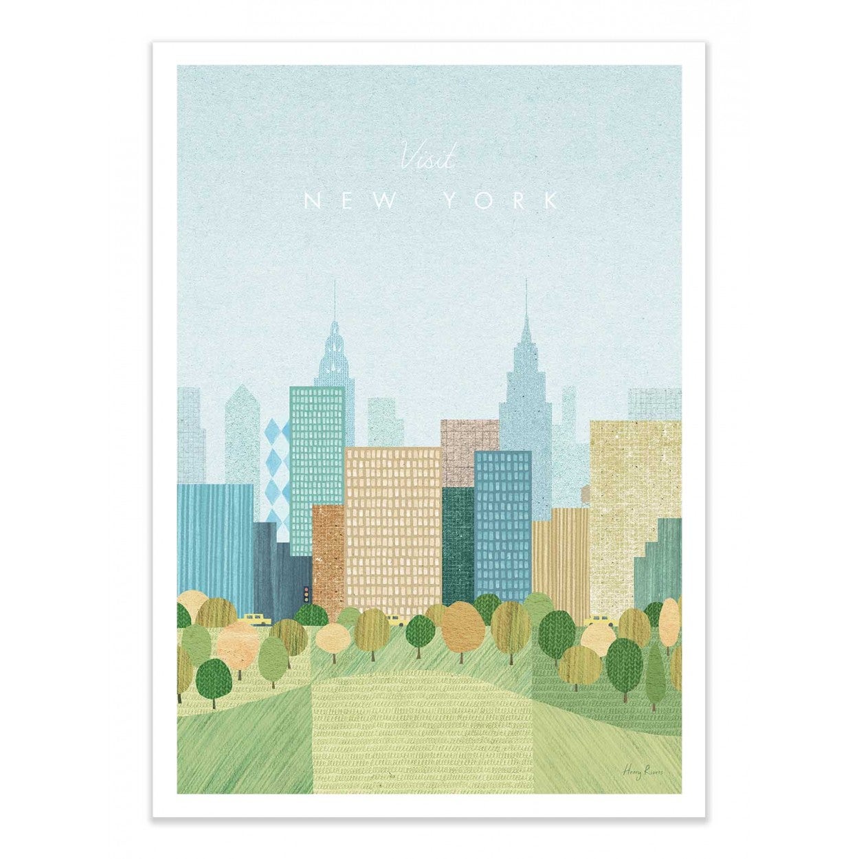 Art-Poster Washington DC - Henry Rivers - Stile Vintage - 50x70 Cm, Carta Patinata 200g
