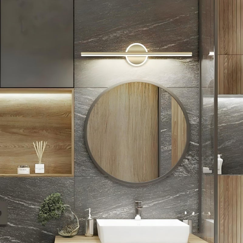 Nowoczesny Kinkiet Ścienny 40cm - Lampa Luster LED 10W Światło białe - Lampa do Toaletki Łazienkowej - Oświetlenie Lustra do Makijażu - Złoty