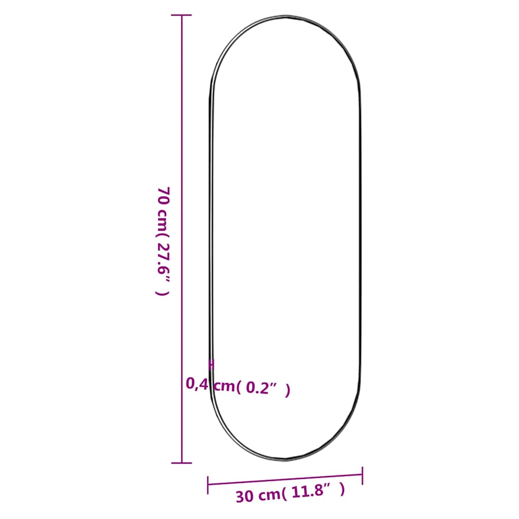 Espelho de parede oval de vidro 30x70 cm- COMFORTXL - 6