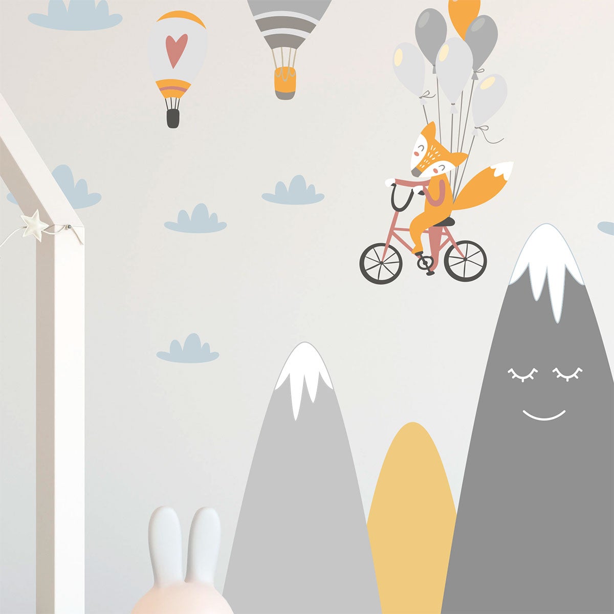 Adesivo bambino di montagna scandinavo animali magici - Sticker adesivo - adesivi murali - 110x165cm - 7