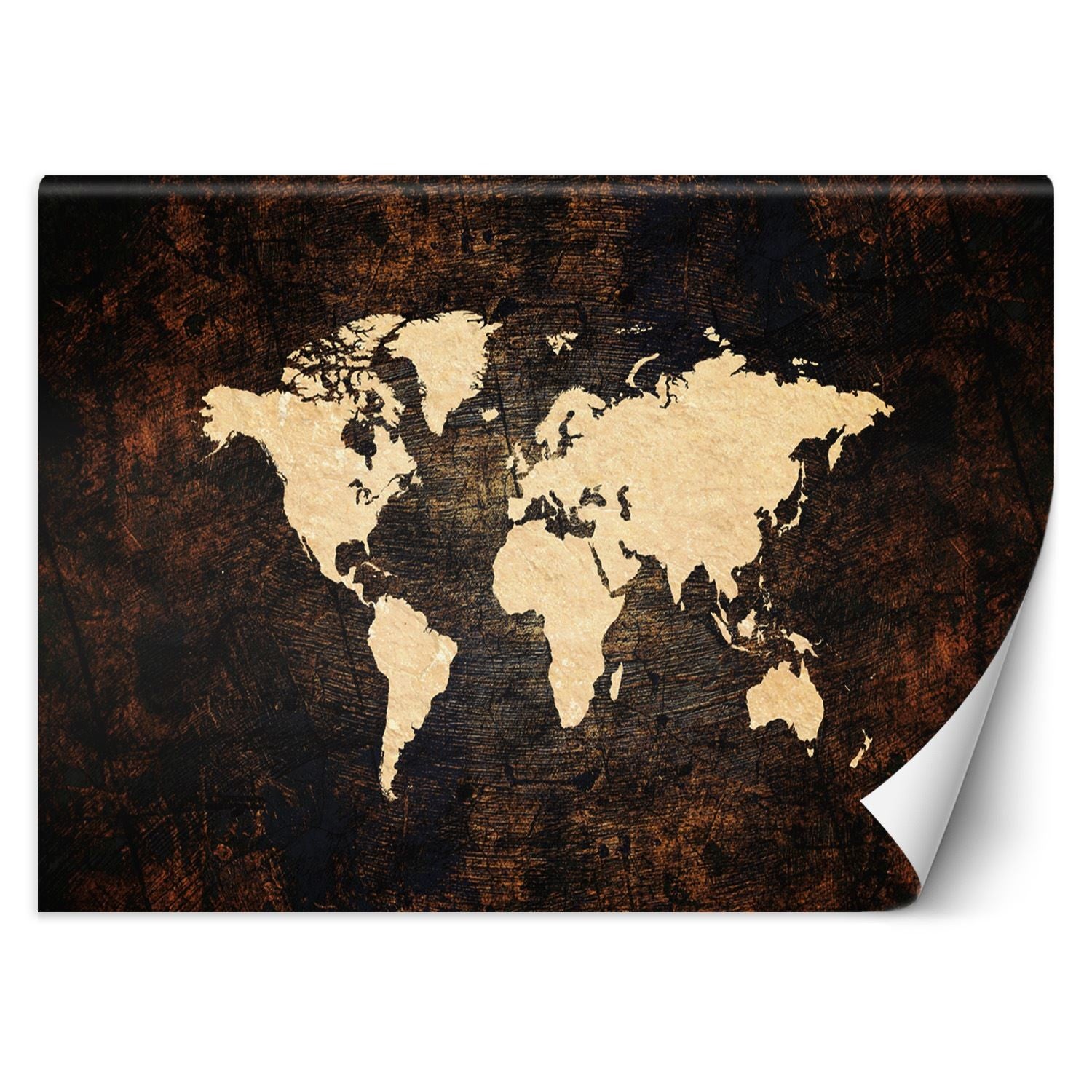 Fototapeta, Mapa świata brązowa 100x70