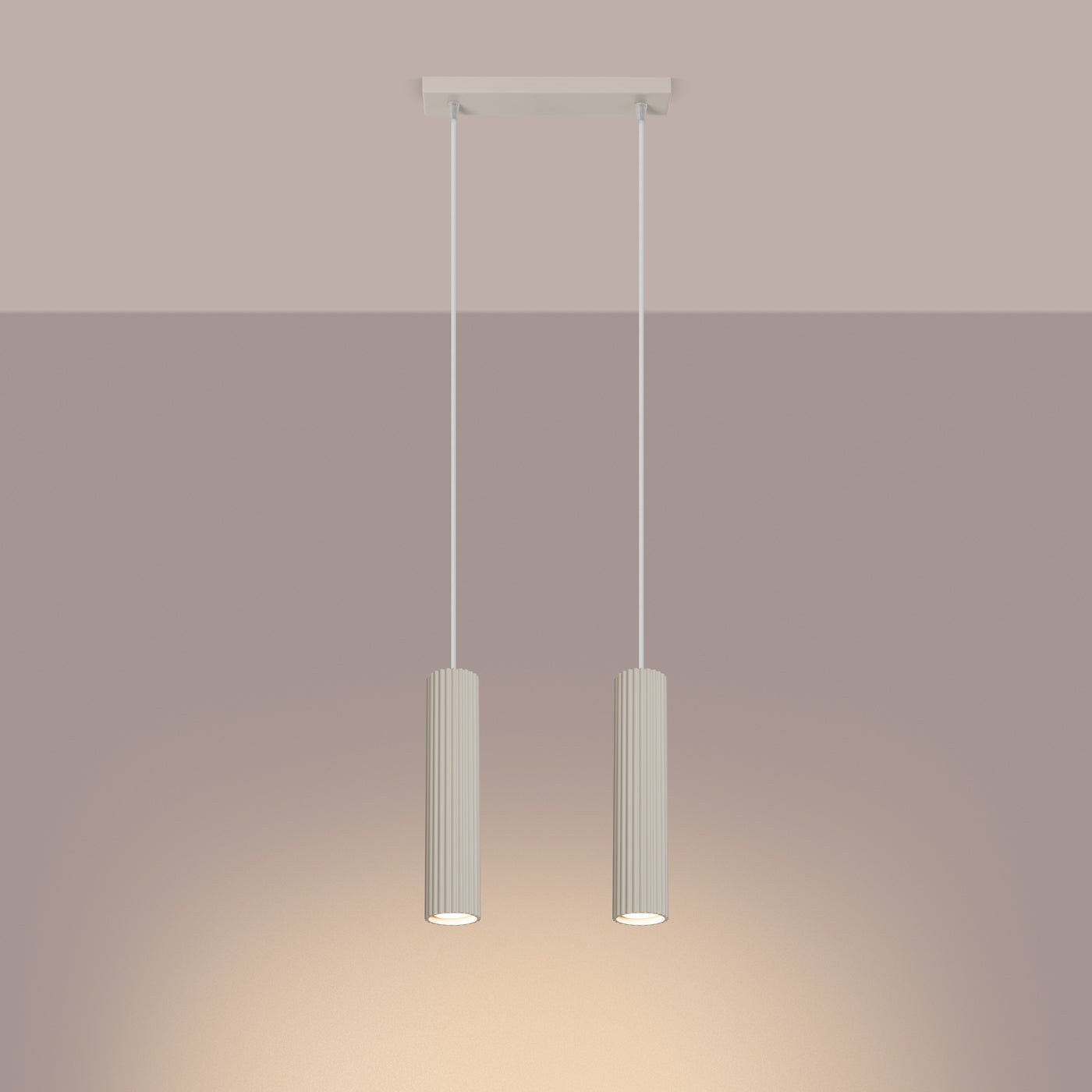 Lampa wisząca GLOOW 2 beżowy LED 3000K - 30x6.5x90cm Sollux