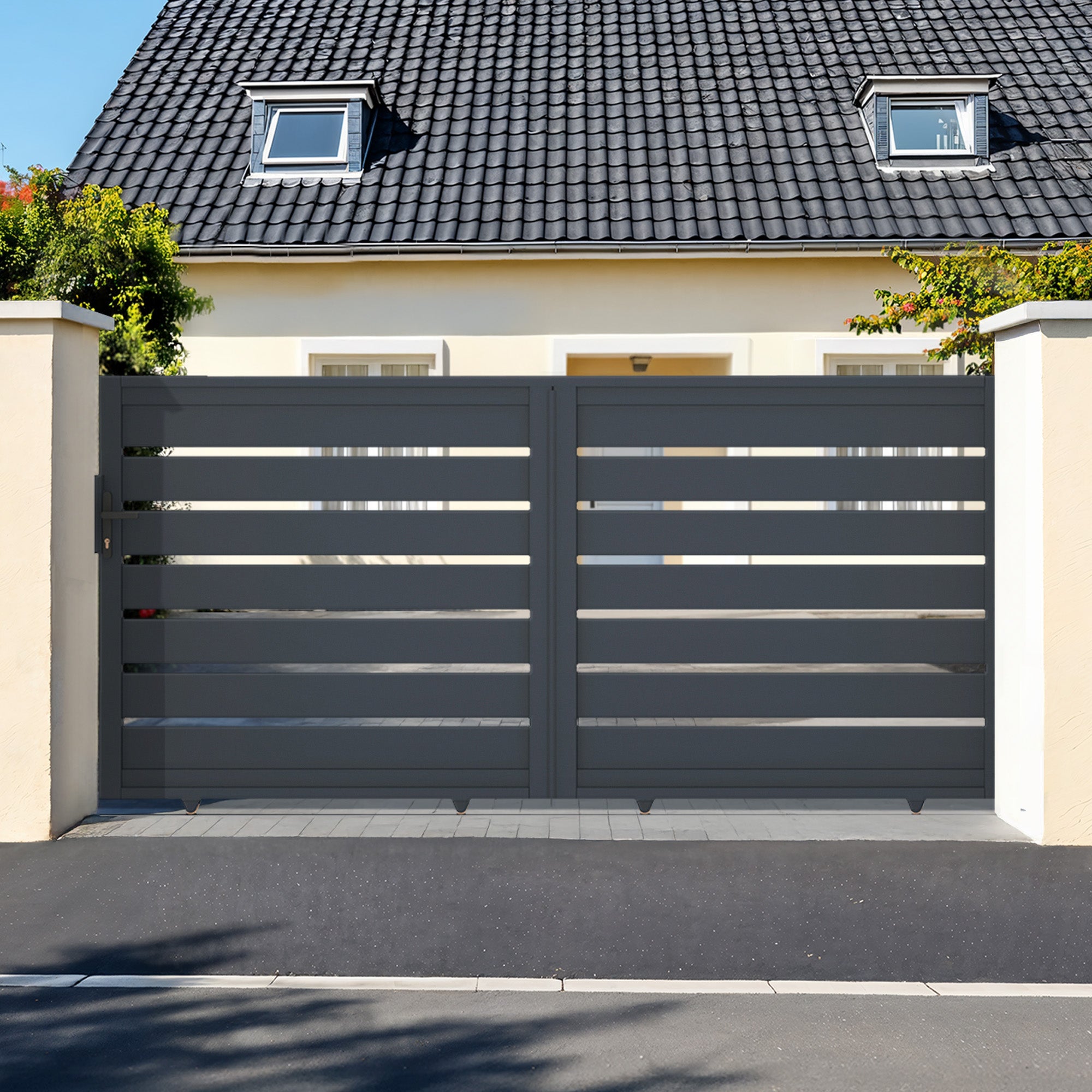 Brama przesuwna 3,5m VOGEL H.140cm szare aluminium