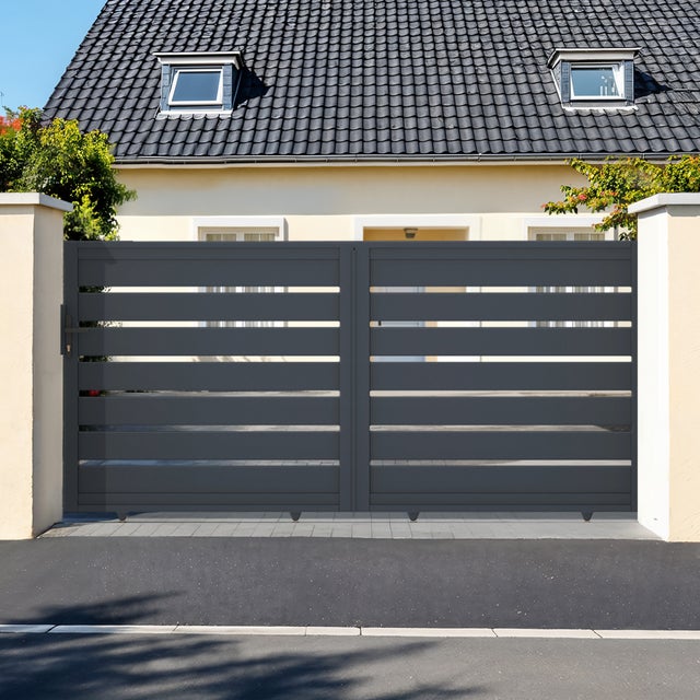 Portail coulissant 3,5m VOGEL H.140cm aluminium gris