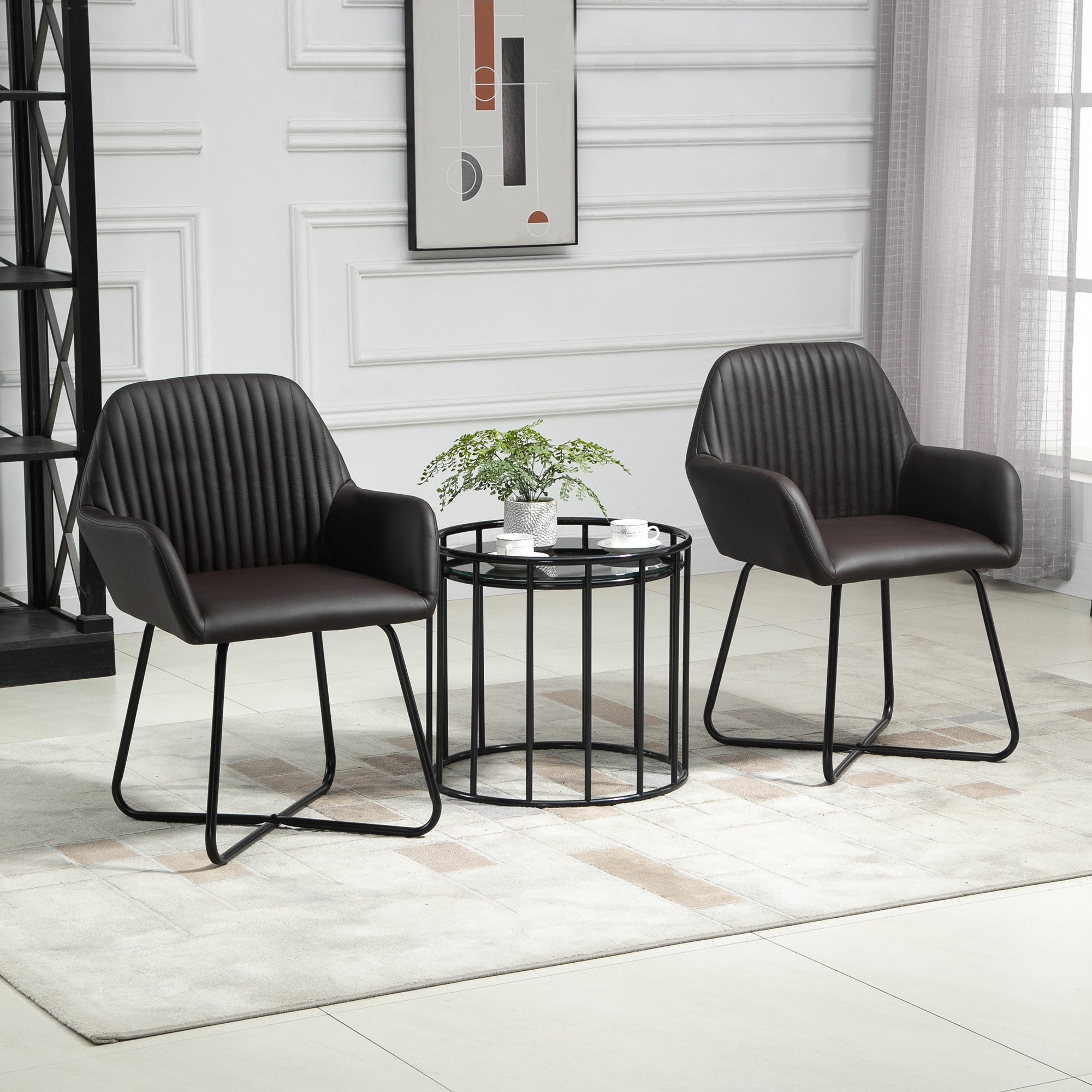 HOMCOM Set di 2 Sedie da Cucina Sedie da Pranzo con Schienale