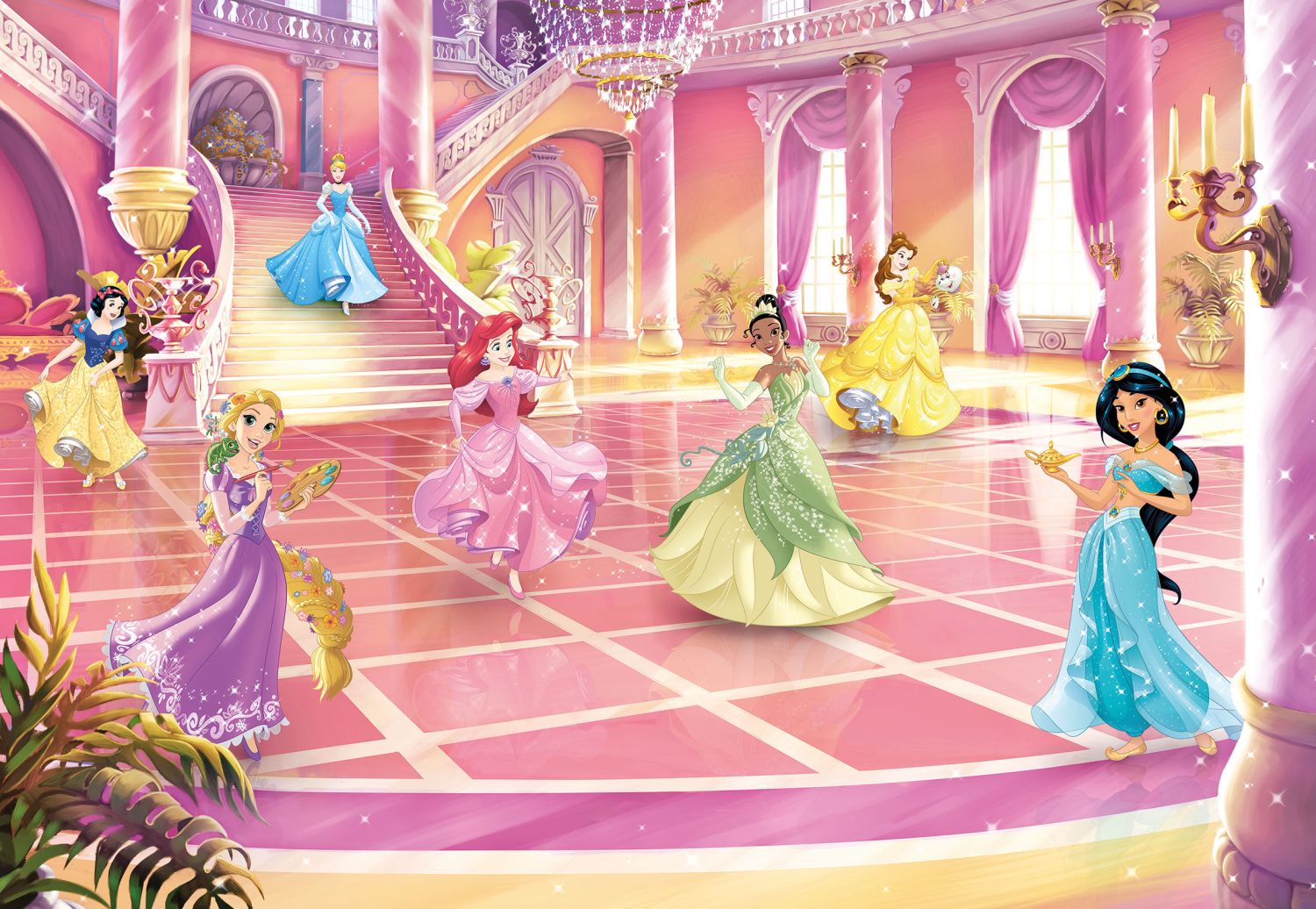 Fotomural princesas rosa - 368 x 254 cm - disney