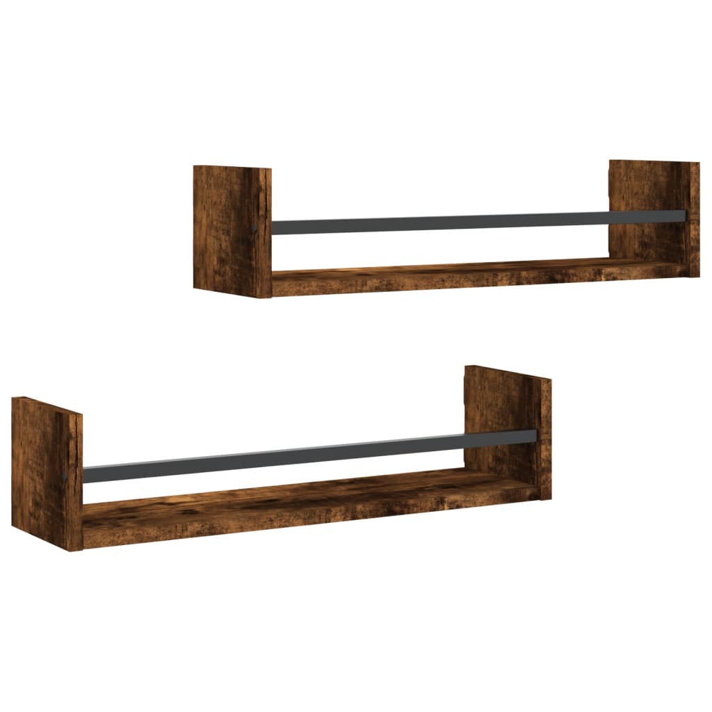 Petite étagère Murale Vintage – Bois Rustique, Porte-couettes Et Barre Suspendue, 21cm