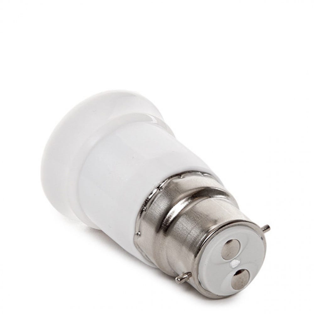 Adaptador De Casquillo B22 A E27, Pack De 6 Unidades, Metal Niquelado Y Policarbonato Ignífugo