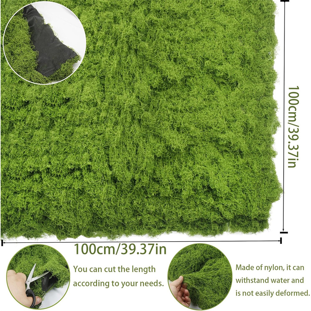 Muschio, verde chiaro, imitazione muschio naturale, muschio artificiale, ideale per lavori artigianali, decorazioni pasquali e natalizie, 100 x 100 cm - 9