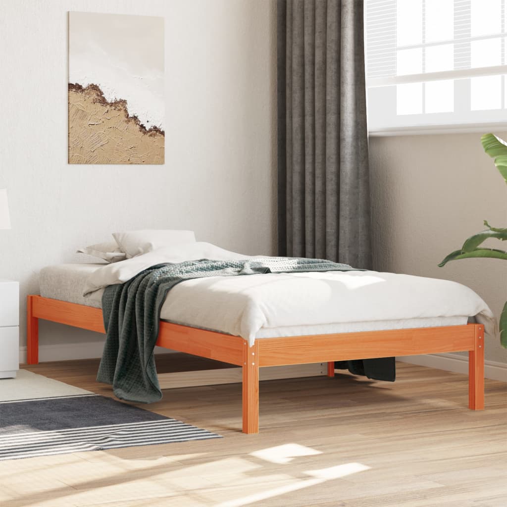 Łóżko Dzienne Drewniane Brązowe Rama Łóżka Ze Stelażem Sofa 80x200 cm