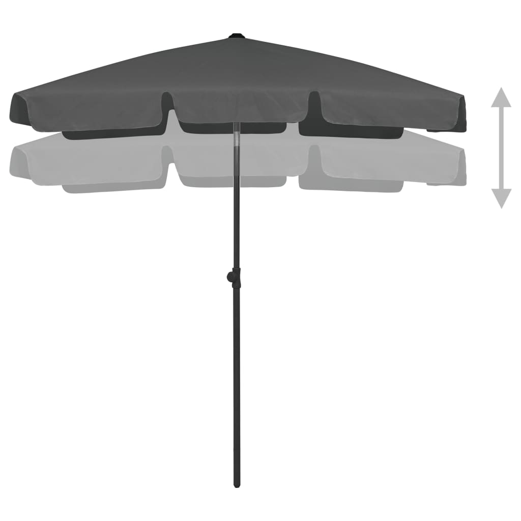 Parasol de plage Anthracite 180x120 - 5