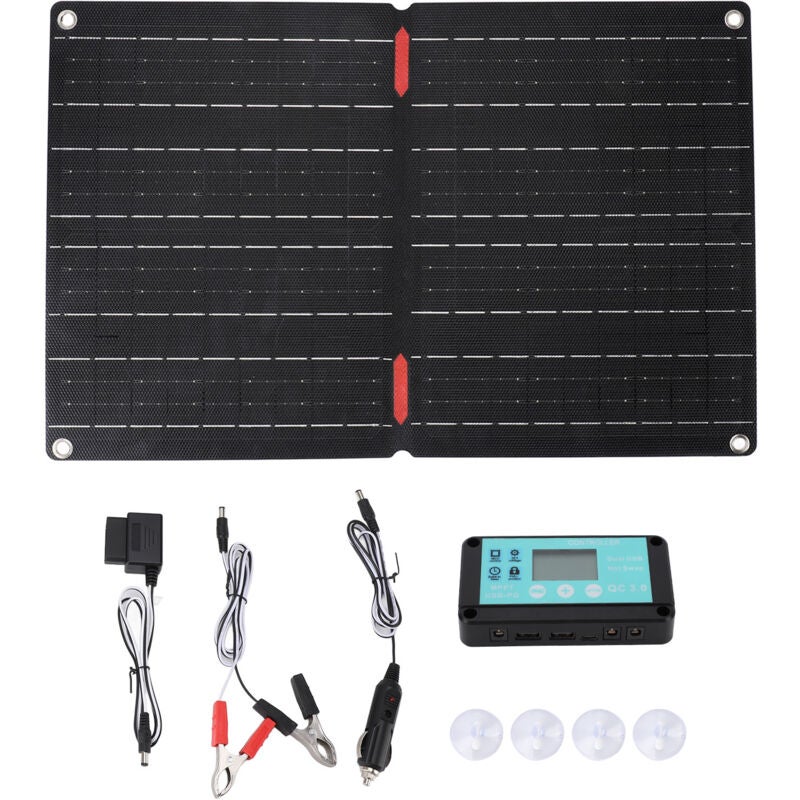 Panneau Solaire 12V 60W SODIAL – Chargeur Pour Voiture, Moto, Trottinette, Portable Et Batteries