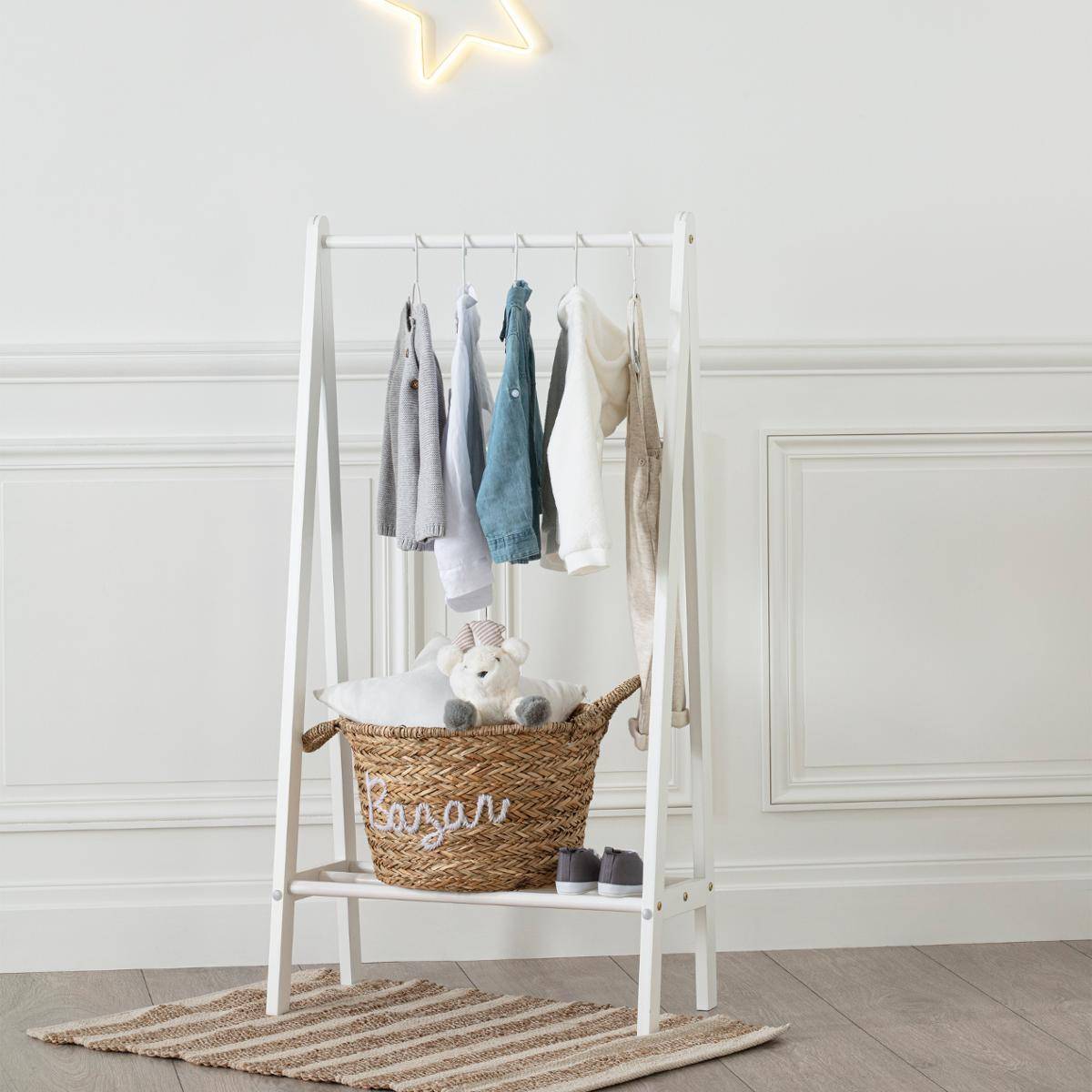 Portant à vêtements enfant blanc 58x115cm - Atmosphera Créateur d'intérieur - 3