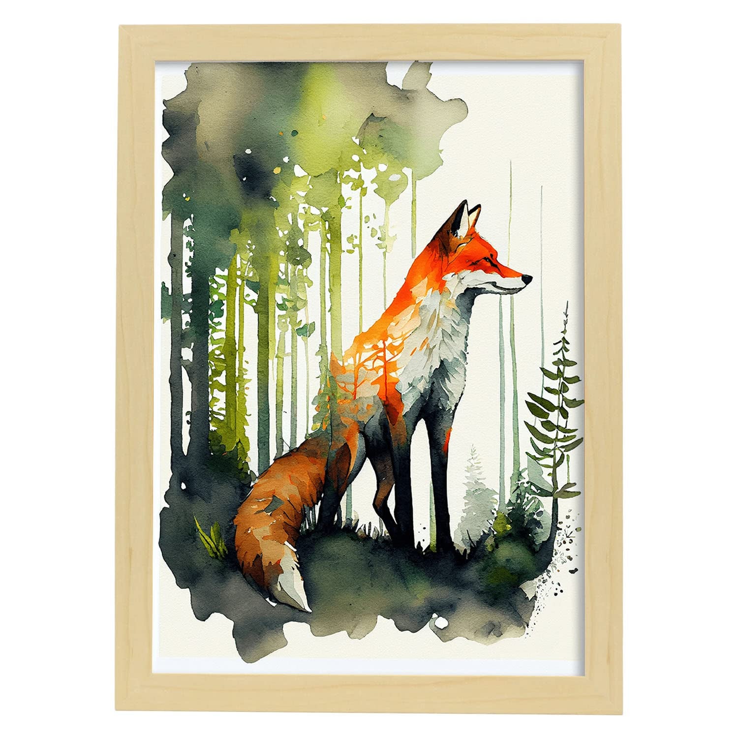 QBIREX Tableau Mural Renard Pour Chambre à Coucher, Toile