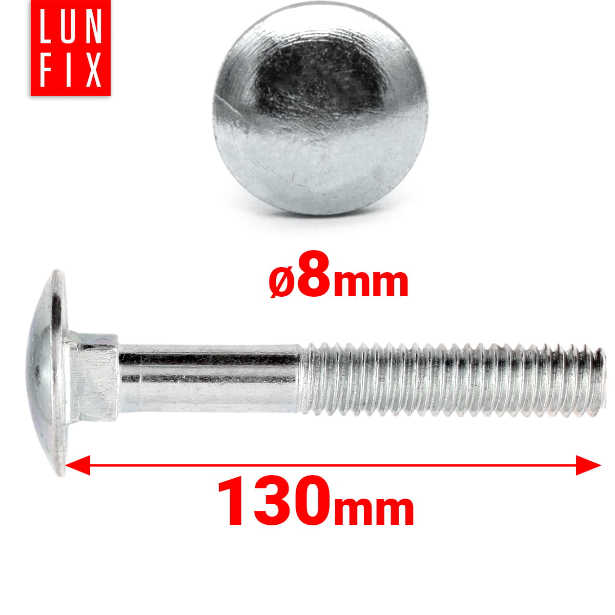 Śruba zamkowa M8 130 mm 1kg