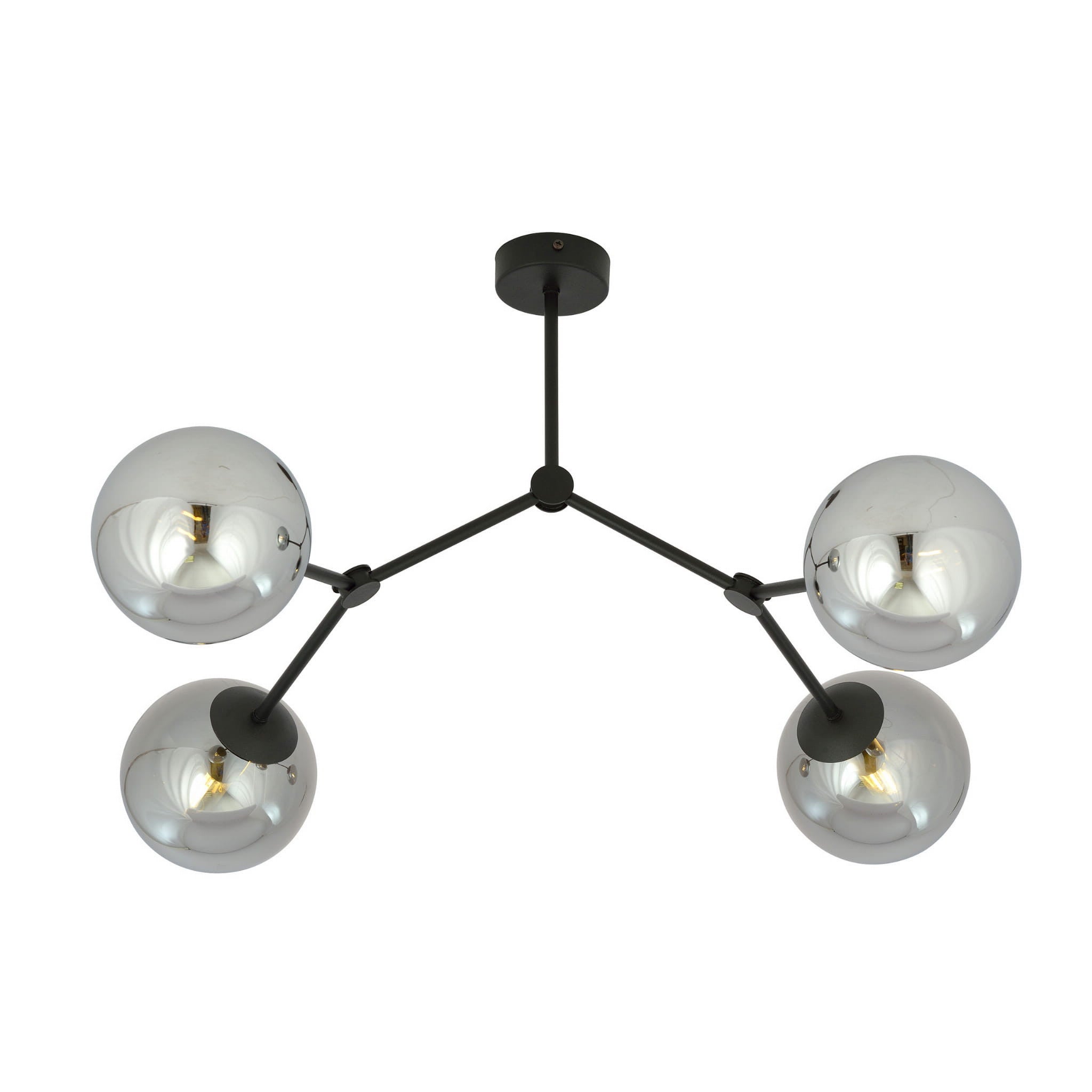 Lampa wisząca Space czarna-chromowana 4xE14x10W wym: 42 x 80 cm szkło Emibig