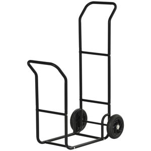 Carrello Porta Legna E Pellet Con Ruote, Carriola Giardino Per Camino - Modello 34068, Robusto E Pratico